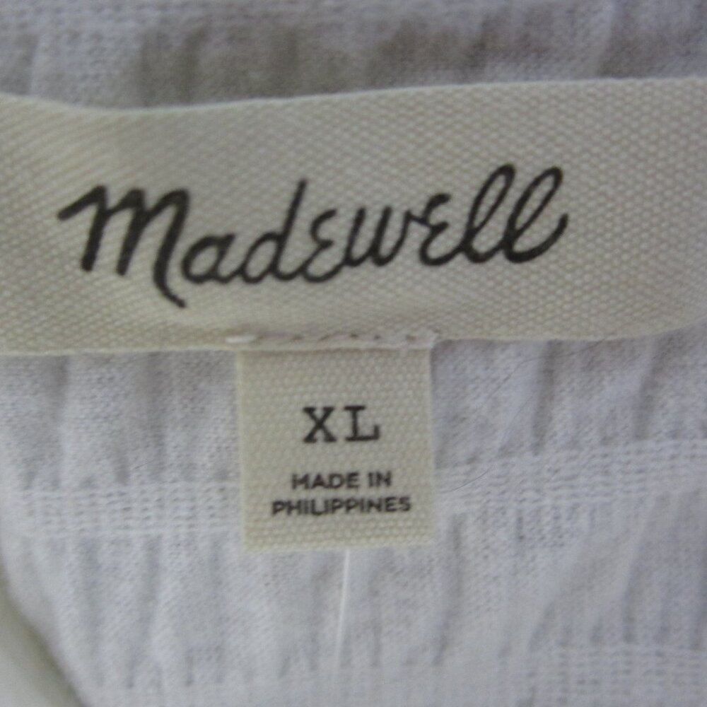 New Madewell Womens XL Ivory Top Cotton Crinkle Knit Button Front Blouse ND803 - Picture 3 of 10